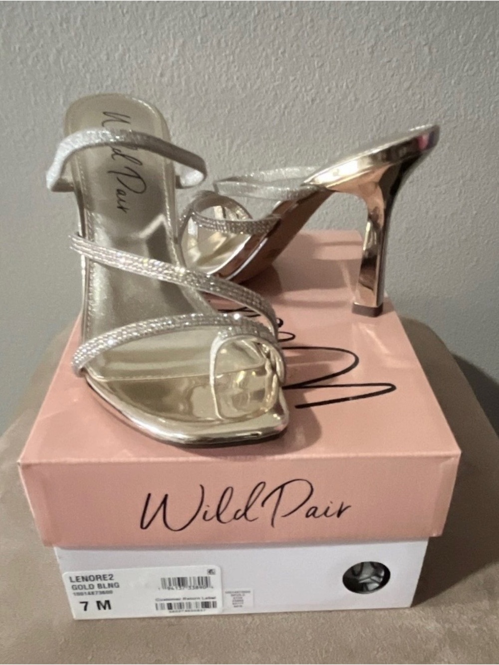 Wild Pair Gold Metallic Strappy Heeled Sandals